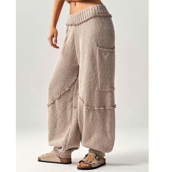 Boho Textured stretchy waist harem leg lounge pants - Picture 7 of 13